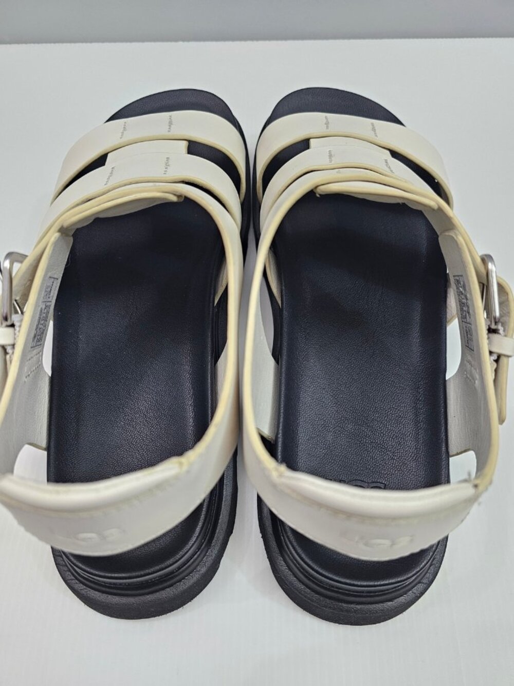 UGG Capitelle Fisherman Platform Sandal Womens 12 Ivory Cream Chunky Lug Sole - Picture 10 of 15